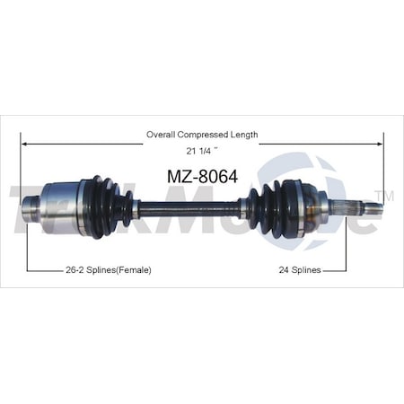 Surtrack Axle Cv Axle Shaft, Mz-8064 MZ-8064